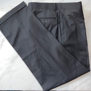 100% Wool Karako Black Cuffed Dress Pants 36 L
